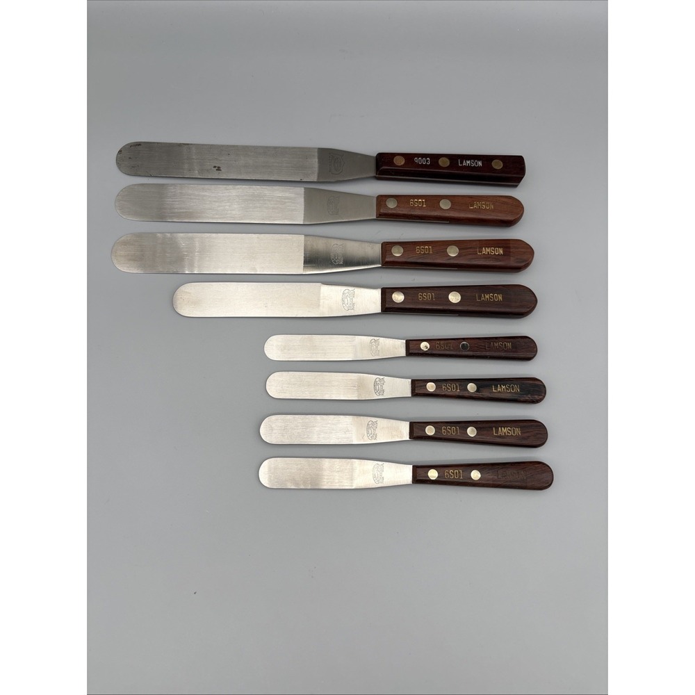 VTG SS Lamson LOT of 8 Frosting‎ Spatula 6S01 9003 USA Mult sizes 7.5 - 12"